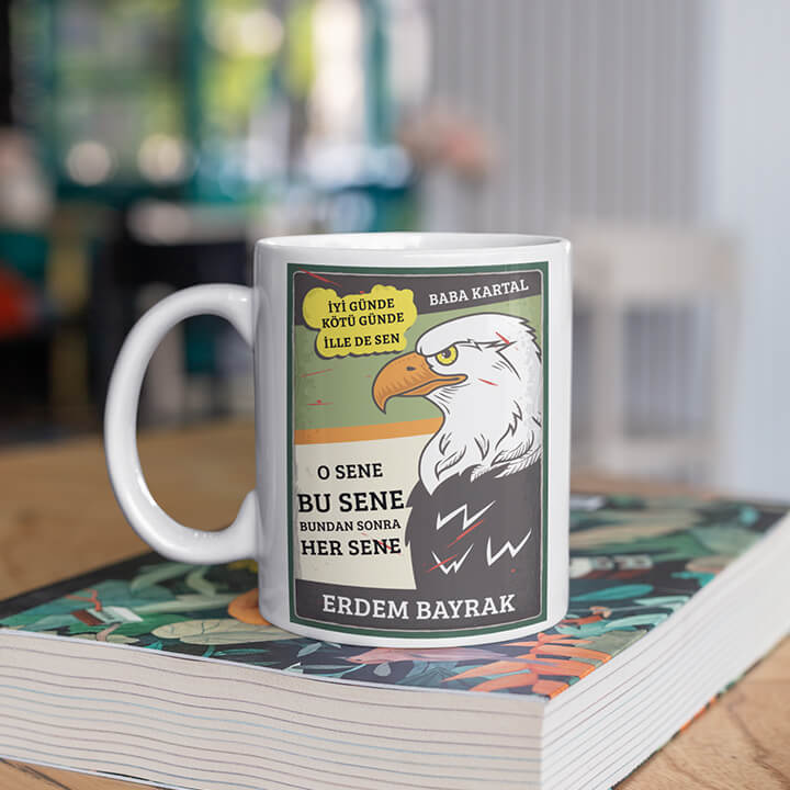 Vektörel Kartal Baskılı Kupa Baskı