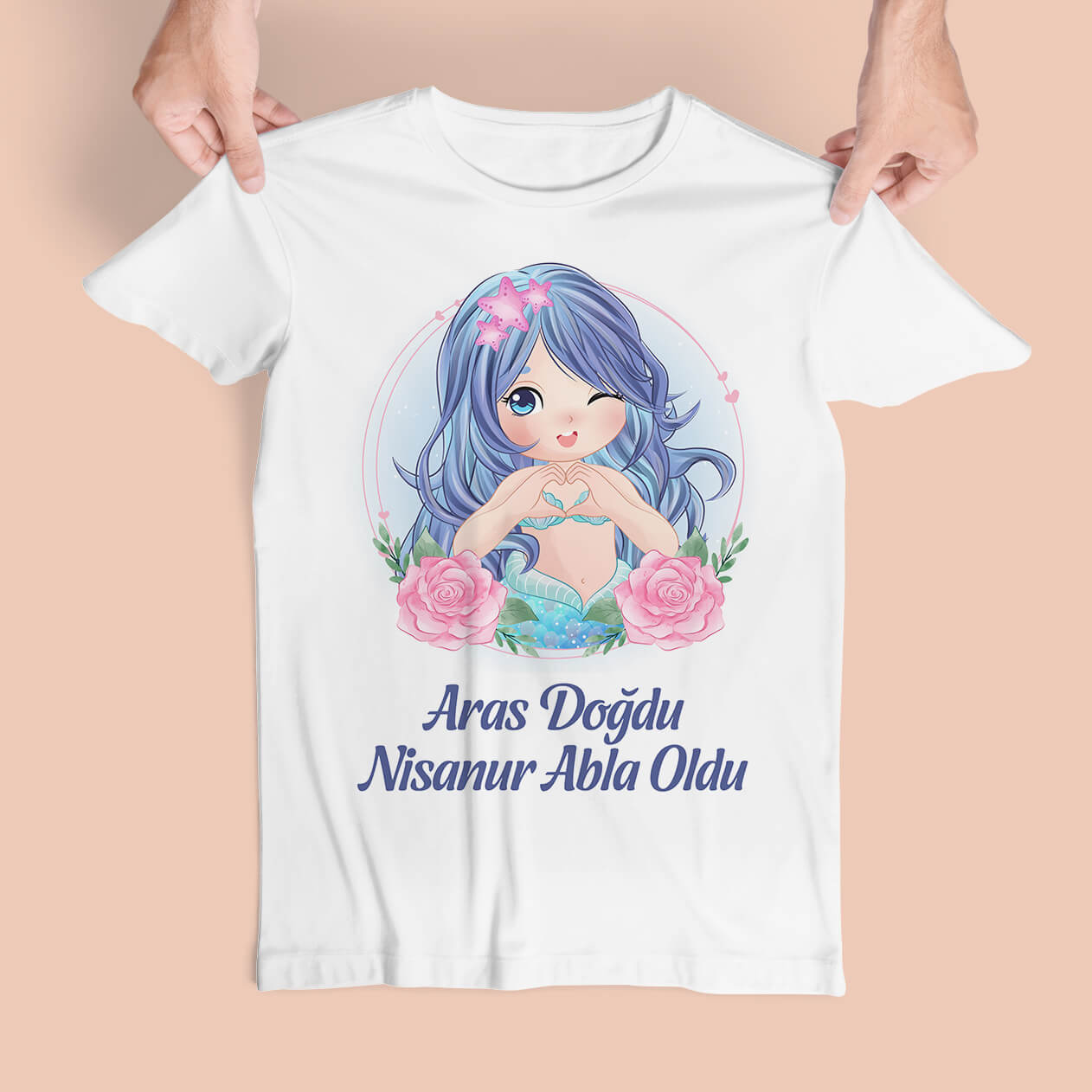 Deniz Kızı Baskılı Abla Oldu Tişört Deniz Kızı Baskılı Kız Çocuk Tişörtleri - Masalsı Serüvenler İçin Şimdi Hediyenoolsun.com da!