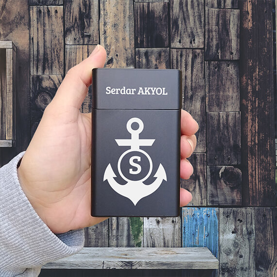 Gemi Çapası Tasarımlı Sigara Kutusu