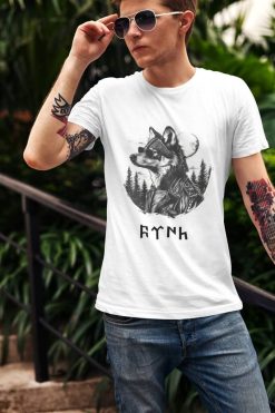 Gözlüklü Kurt Baskılı Tişört - Eğlenceli ve Tarz Sahibi Tasarımlar | Unisex Pamuklu Tişört