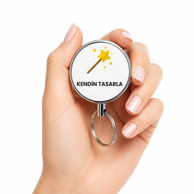 Kendin Tasarla Gümüş Metal Anahtarlık baskılı model