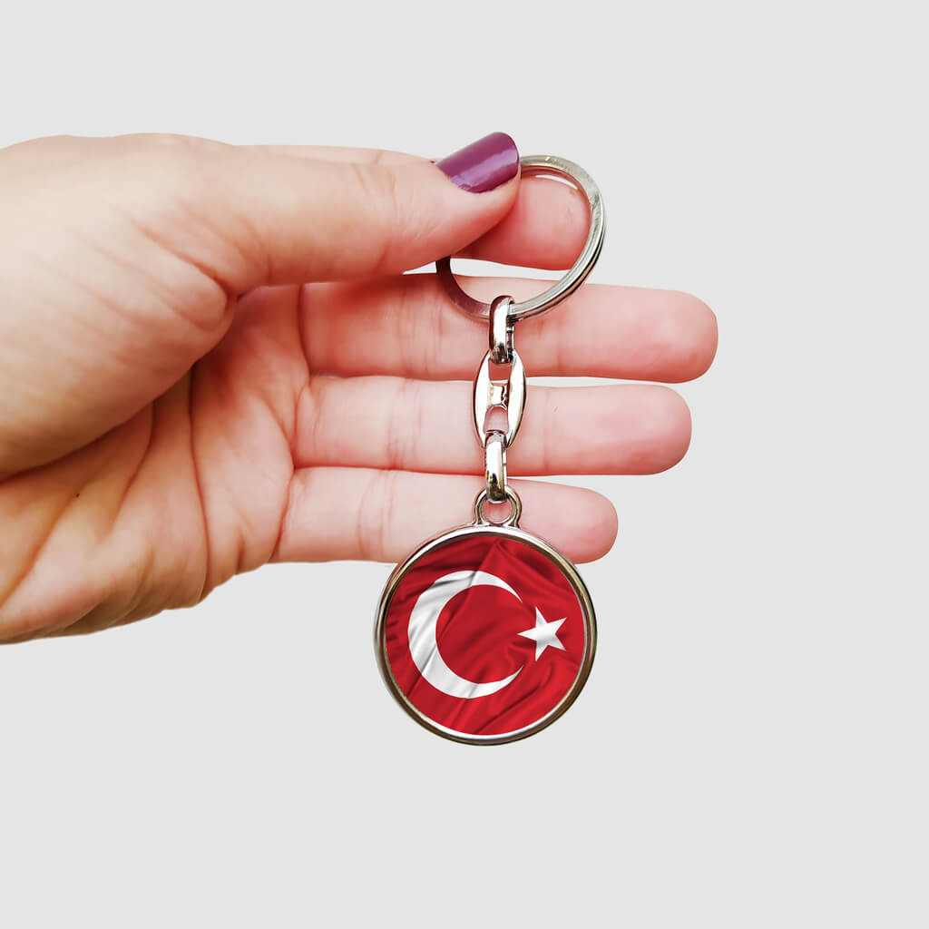 İsme Özel Kurt Baskılı Yuvarlak Metal Anahtarlık - Görsel 2