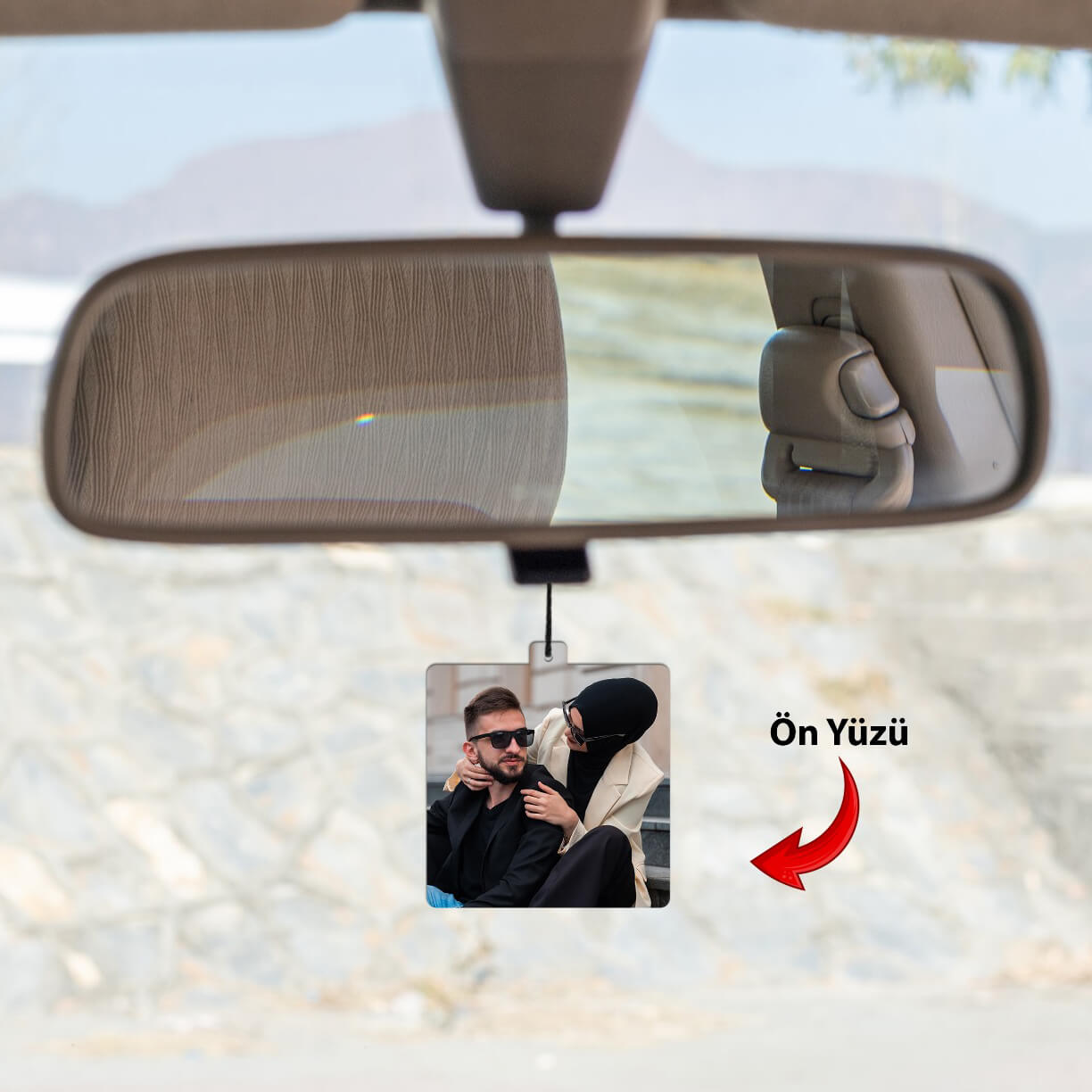 Resimli Metal Dikiz Aynası Süsü