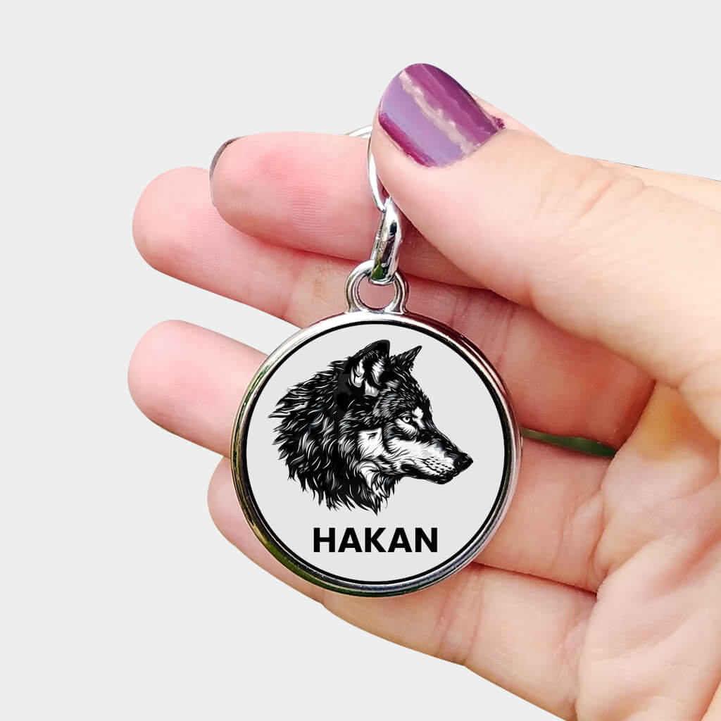 Osmanlı Arması Baskılı Yuvarlak Metal Anahtarlık - Görsel 2