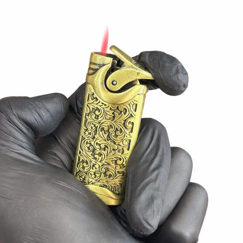 3 Renk Seçenekli Pürmüz Alevli Retro Metal Çakmak – Rüzgar Geçirmez Güçlü Torch Alev - Görsel 2