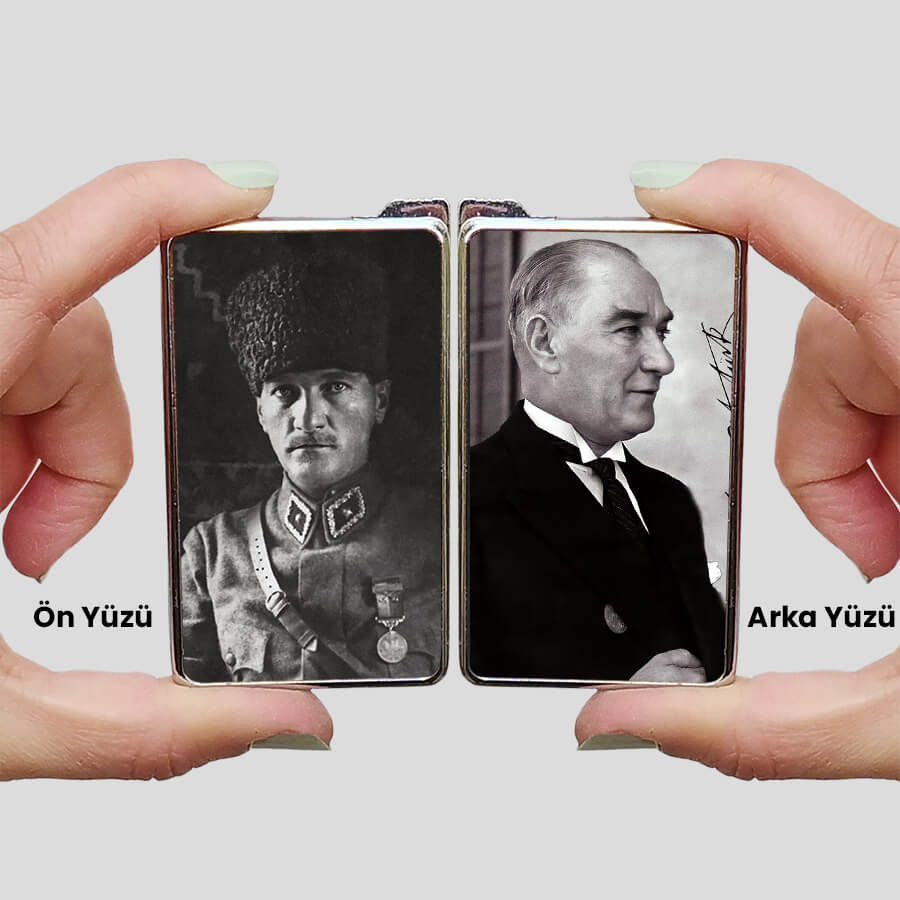 Atatürk Siyah Beyaz Fotoğraf Tasarımlı Çakmak