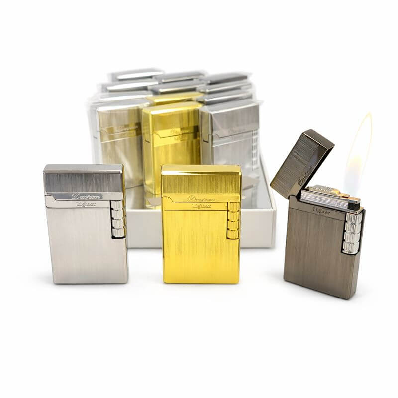Metal Gövdeli Lüks Çakmak – Gold, Silver ve Füme Renk Şık Erkek Hediyesi