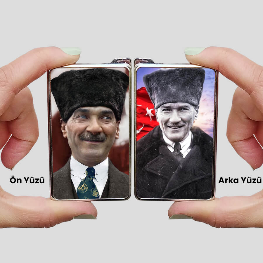 Çift Taraflı Atatürk Baskılı Çakmak