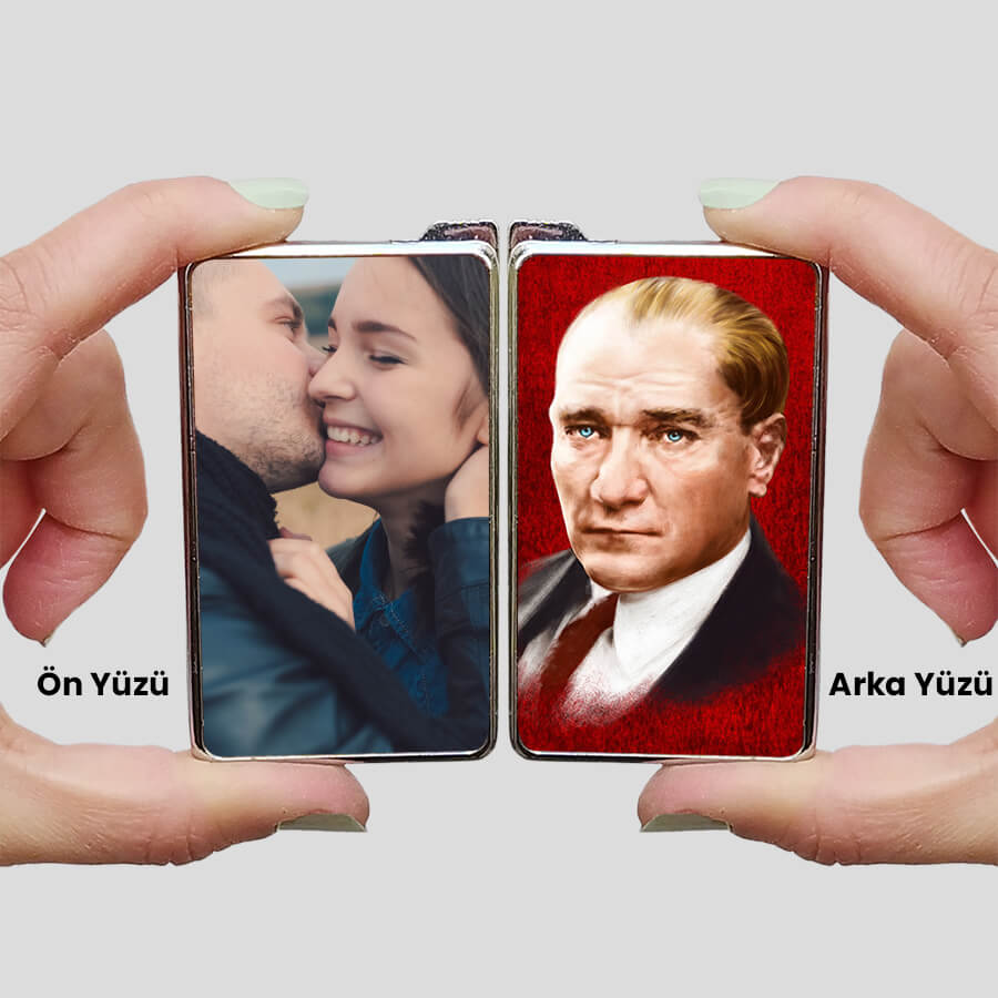 Çiftlere Özel Resim ve Kemal Atatürk Baskılı Çakmak