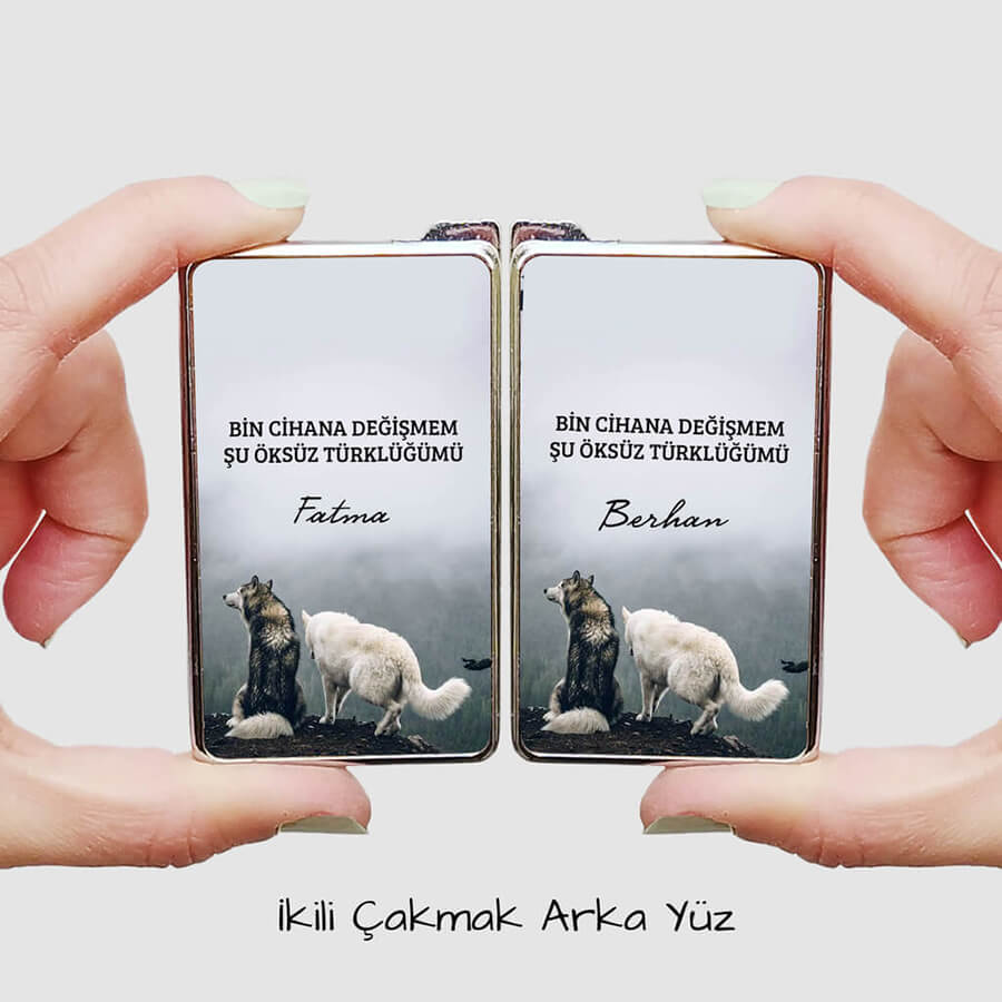 Kurt Baskılı Ülkücü Tasarım İkili Çakmak