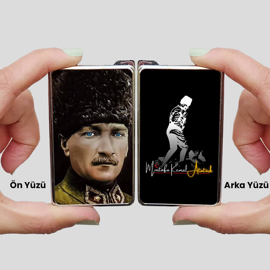 Mustafa Kemal Atatürk Detaylı Çakmak Baskı