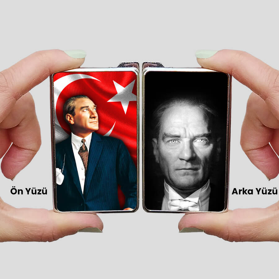 Mustafa Kemal Atatürk Portre ve Ay Yıldız Tasarımlı Çakmak