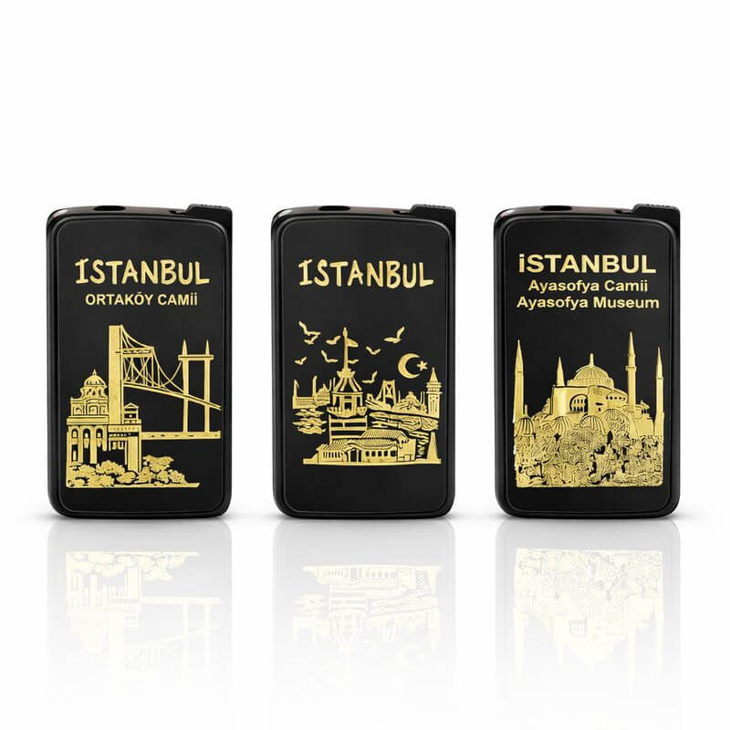 Kişiye Özel Fotoğraf Baskılı İstanbul Temalı Metal Çakmak – Ortaköy Camii & Ayasofya Tasarımlı
