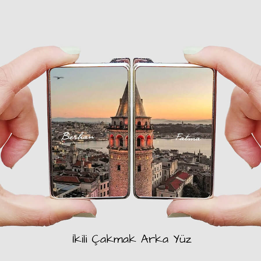 Sevgili Çiftlere Özel Galata Kulesi Baskılı 2 Adet Çakmak
