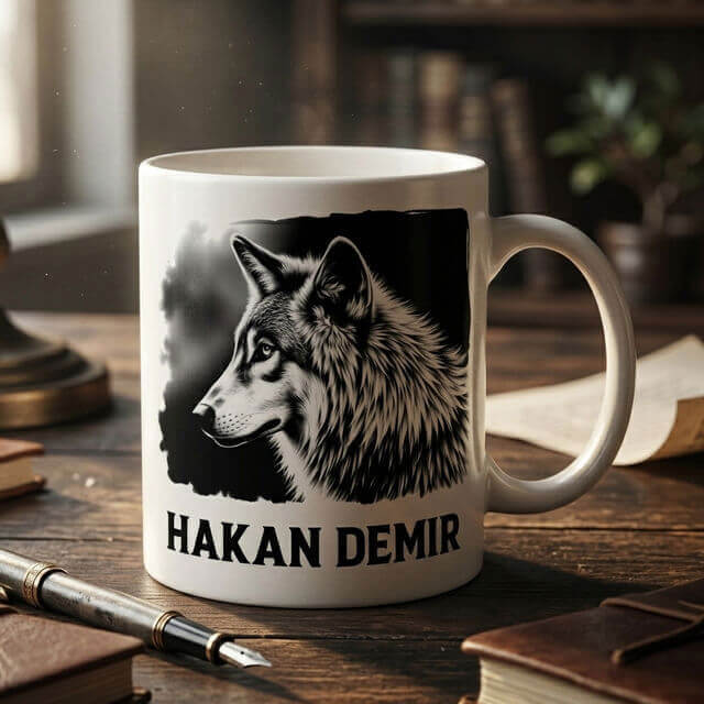 Bozkurt Ruhu İsminize Özel Tasarımla Buluştu - Premium Seramik Kupa Bardak - Görsel 2