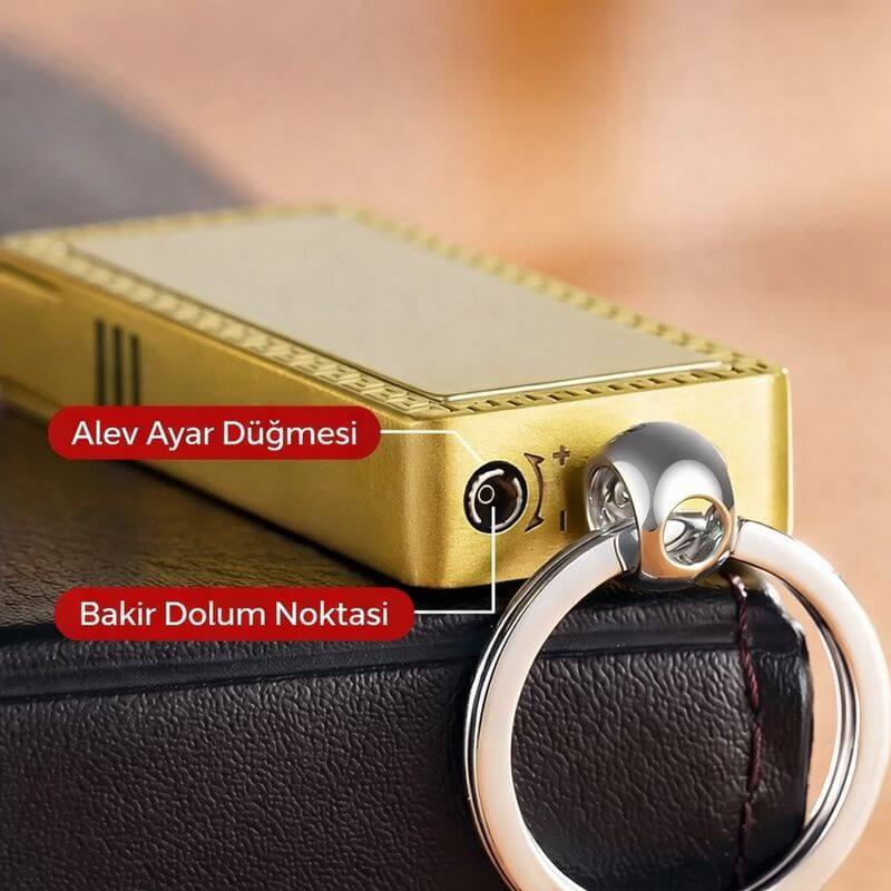 Çift Taraflı Resim Baskılı Anahtarlık Klipsli Metal Çakmak – Gümüş ve Gold Renk Seçenekleri - Görsel 6