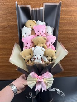 Karışık Renkli Peluş Ayıcık Buketi