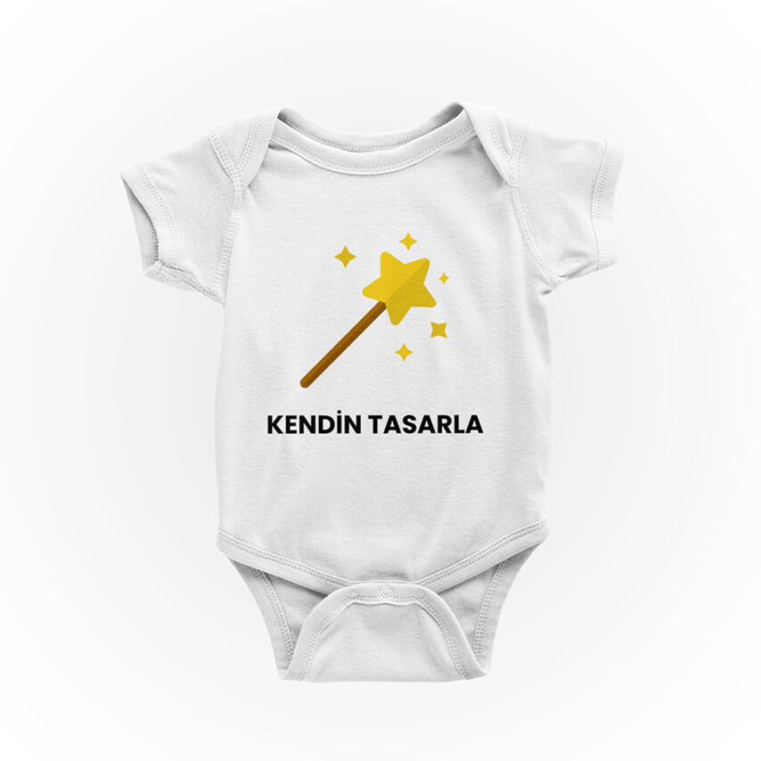Kısa Kollu Bebek Zıbını Tasarla baskılı bebek body