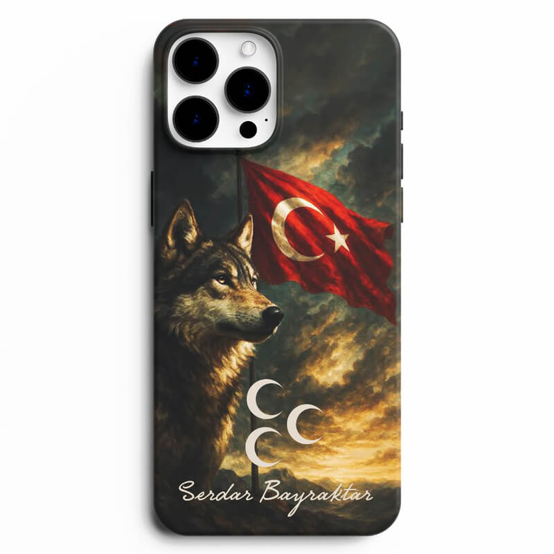 Bayrak Ve Kurt Resimli İsme Özel Ülkücü Telefon Kılıfı