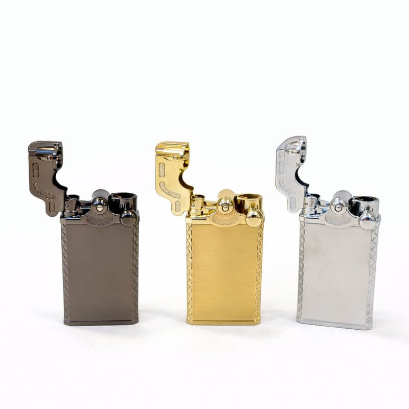 Mekanik Kapaklı Metal Çakmak – Altın, Gümüş ve Füme Renk Lüks Flip Top Çakmak