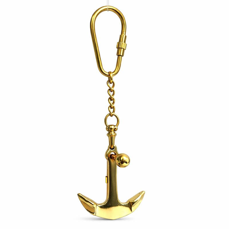 Pirinç Çapa Anahtarlık – Deniz Temalı Nostaljik Anahtarlık 12 cm