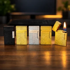 erkeğe özel hediye çakmak tasarımlı Erkeğe Özel Hediye Yumuşak Alevli Çakmak (Gold, Siyah, Gümüş Renk Seçenekleriyle) - Görsel 1