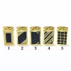 gold metal torch jet çakmak temalı Gold Metal Çift Torch Jet Alevli Yeniden Doldurulabilir Lüks Çakmak - Görsel 1