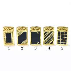 gold metal torch jet çakmak temalı Gold Metal Çift Torch Jet Alevli Yeniden Doldurulabilir Lüks Çakmak - Görsel 1