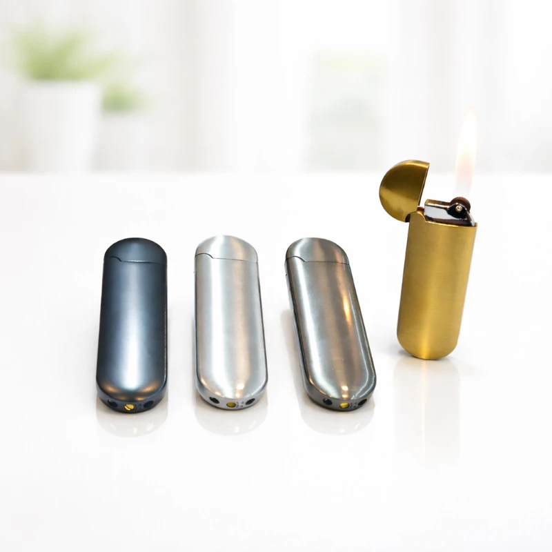Kişiye Özel Dolum Yapılabilir Metal Çakmak - Açık Gri, Koyu Gri, Gold, Siyah - Görsel 1 yakın çekim