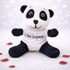 Seni Seviyorum tişörtlü peluş panda konseptli Seni Seviyorum Tişörtlü Sevimli Peluş Panda - Görsel 1