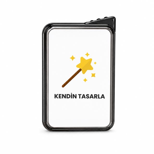 Siyah Çakmak Tasarla – Kişiye Özel Fotoğraf Baskılı Çift Taraflı Çakmak