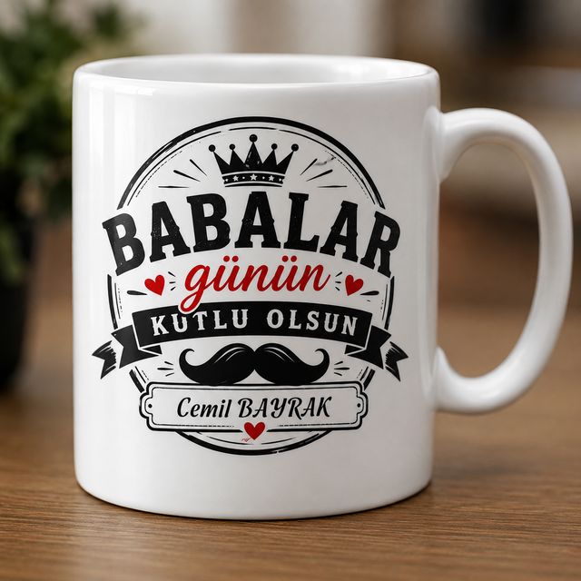 Kişiye özel hediye kupa bardak baba temalı tasarım