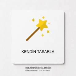 Kişiye özel fotoğraflı metal plaka 10x10 cm