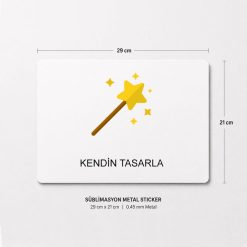 Kişiye özel metal sticker 29x21 cm